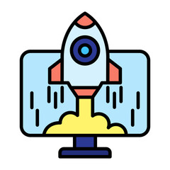 Project Launch Line Color Icon