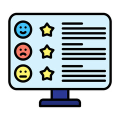 Customer Reviews Line Color Icon