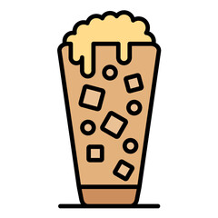 Milkshake Line Color Icon