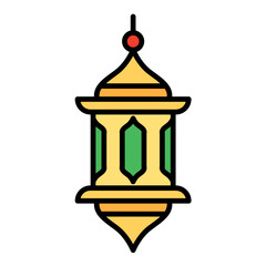 Arabian Lantern Line Color Icon
