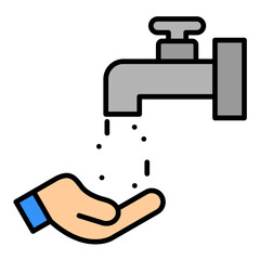 Wudu Line Color Icon