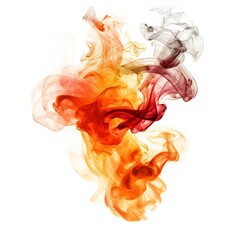Fire with smoke element on white background Generative AI