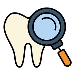 Dental Checkup Line Color Icon