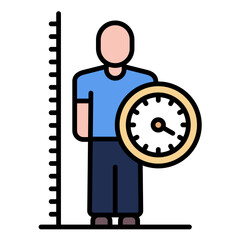 Body Mass Index Line Color Icon