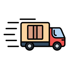 Delivery Truck Line Color Icon