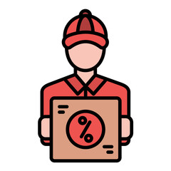 Discount Courier Line Color Icon