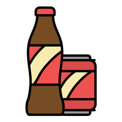 Soft Drink Line Color Icon