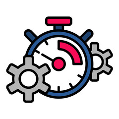 Stopwatch Line Color Icon