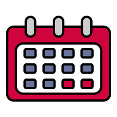 Calendar Line Color Icon