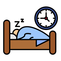 Bed Time Line Color Icon