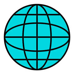 Worldwide Line Color Icon