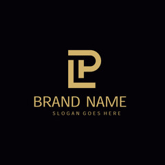 Fototapeta na wymiar LP or PL initial logo, luxury, simple