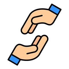 Helping Hand Line Color Icon