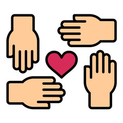 Kindness Line Color Icon