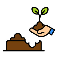 Reforestation Line Color Icon