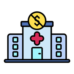 Free Hospital Line Color Icon
