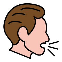 Cough Line Color Icon