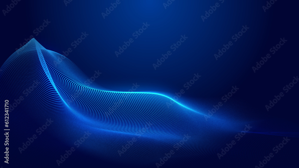 Canvas Prints abstract dot blue wave gradient texture technology background.