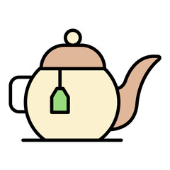Teapot Line Color Icon