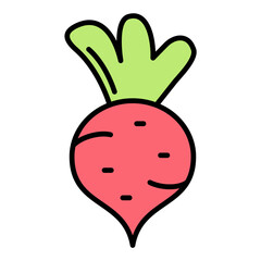 Radish Line Color Icon