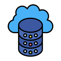 Cloud Storage Line Color Icon