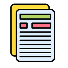 Documents Line Color Icon