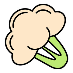 Cauliflower Line Color Icon