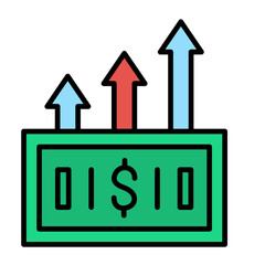 Money Growth Line Color Icon