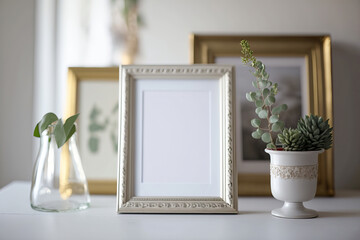 Frames and scenes, clean scene photography, blank frames