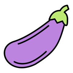 Eggplant Line Color Icon