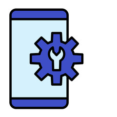Mobile Configuration Line Color Icon
