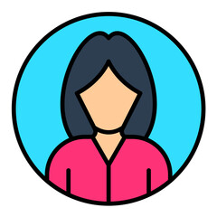 User Profile Line Color Icon