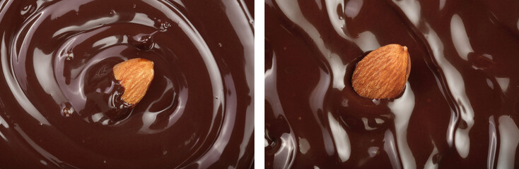 Melted chocolate swirl as a background closeup