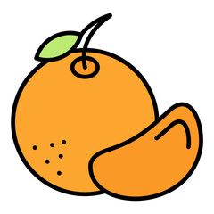Mandarin Line Color Icon