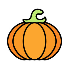 Pumpkin Line Color Icon
