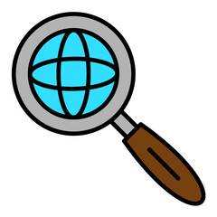 Global Search Line Color Icon