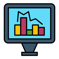 Analytics Line Color Icon