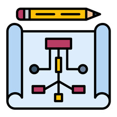 Project Planning Line Color Icon
