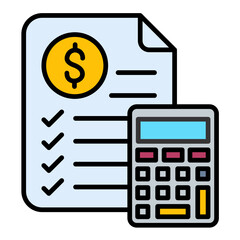 Budget Estimate Line Color Icon
