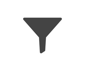 Funnel icon vector. Sort sign, filter symbol black and white.
