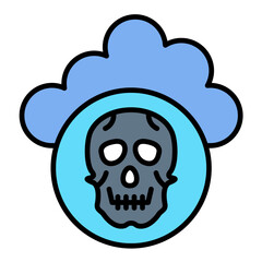 Infected Cloud Line Color Icon
