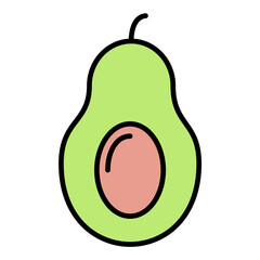 Avocado Line Color Icon