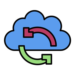 Cloud Sync Line Color Icon
