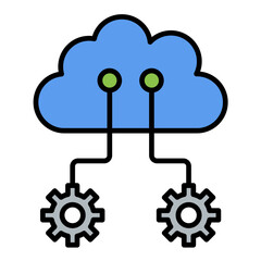 Cloud Interface Line Color Icon