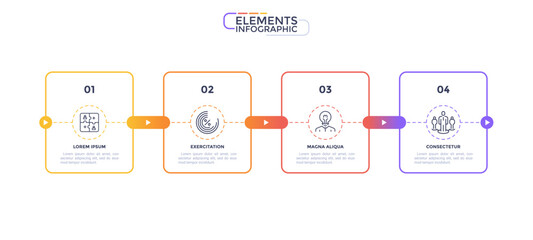 Thin Line Modern Infographic Template. Vector Illustration