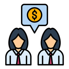 Meeting Line Color Icon