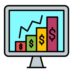 Monitoring Sales Line Color Icon
