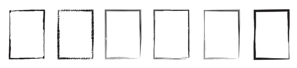 
Grunge border frames set and ink brush stroke border or Grunge style frames collection. 