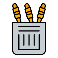 Pen Holder Line Color Icon