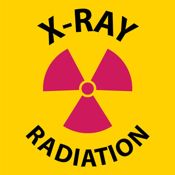 Notice X-Ray Radiation Sign On White Background